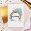 Personalizowana Kartka z gratulacjami z motywem pastelowej tęczy - Rainbow